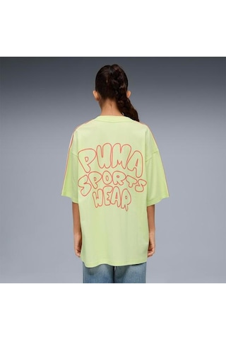 Puma Çocuk Tişört Oversized Graphic Yeşil