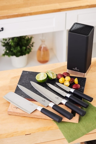 Karaca  Skycut 6 Parça Standlı Satırlı Bıçak Seti Siyah