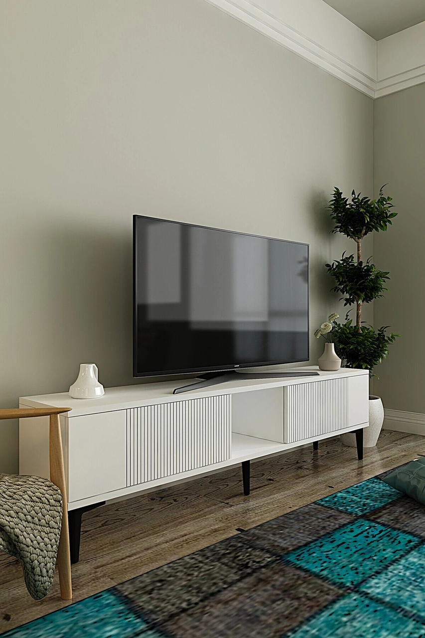 Tsa1502b - Corsatv150 Tv Stand, Tv Sehpası Beyaz 150cm Beyaz