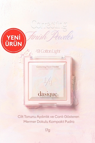 Dasique Ton Eşitleyici & Sabitleyici Fırınlanmış Pudra Correcting Finish Powder 01 Cotton Light