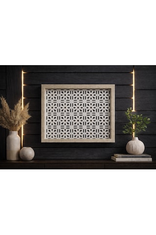 Eylux Modern Dekoratif Duvara Asılabilir Sigorta Ve Modem-wifi Saklama Kutusu 30x40 Cm Derinlik 10cm Bej