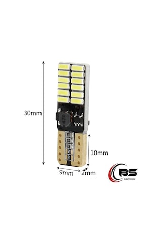 Bs.Elektronik T10 Dipsiz Beyaz Led Ampul 24 Led Smd Canbus