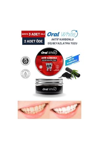 Oral White Aktif Karbonlu Diş Beyazlatma Tozu 50 G