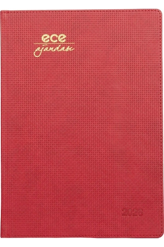 Ece Ajandası Çeşme 2026 Kırmızı - Haftalık 110 Gr. İthal Kağıt Sert Kapak 19,5x28 Kırmızı