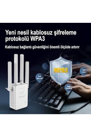 Pıxlınk Wr47d4q Wifi Repeater Router Access Point 300 Mbps Beyaz