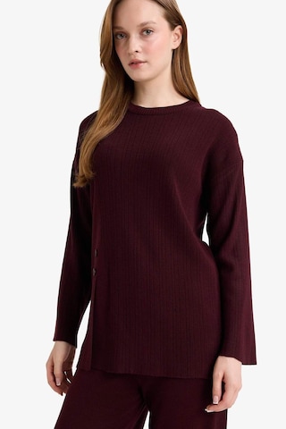 Defacto Loose Fit Bisiklet Yaka Triko Kazak Tunik G7241ax25cwbr457 Bordo-br457
