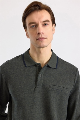 Süvari Haki Regular Düz Polo Yaka Sweatshirt Ssw2013700002-yh1