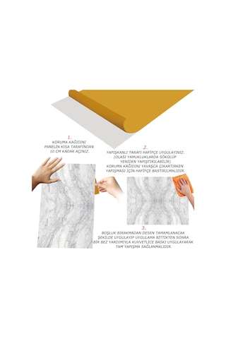 Tink Kendinden Yapışkanlı Gri Ağ Desenli Pvc Panel 41x62 Cm