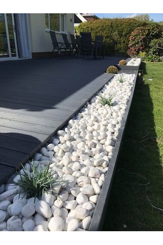 T-May Beyaz Dolomit Taşı - Bahçe Süsü, Ve Akvaryum Dekorasyonu Için Dere Çakılı 15 Kg 4-6 Cm