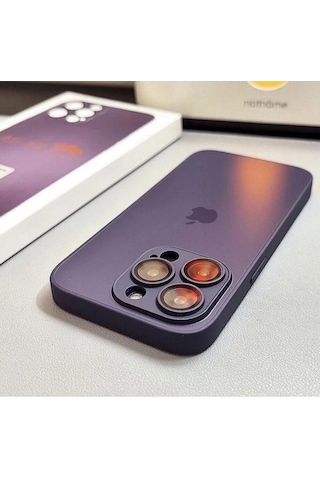 Apple Uyumlu iPhone A-G Glass Case Derin Mor