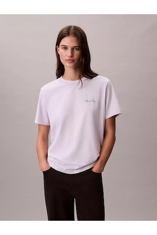 Calvin Klein Kadın Regular Fit Yuvarlak Yakalı %100 Pamuklu Kısa Kollu Mor T-shirt Lv047e809g-2ık-12827 Mor