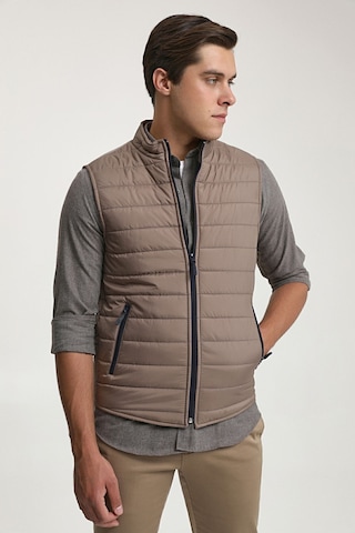 D's Damat Ds Damat Regular Fit Vizon Dik Yaka Elyaf Dolgulu Mevsimlik Fermuarlı Yelek Mont 7HF07ORT42611