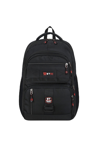 Seventeen Unisex Suya Dayanıklı Çok Gözlü Laptop Ve Seyahat Sırt Çantası 4903 Siyah-kırmızı