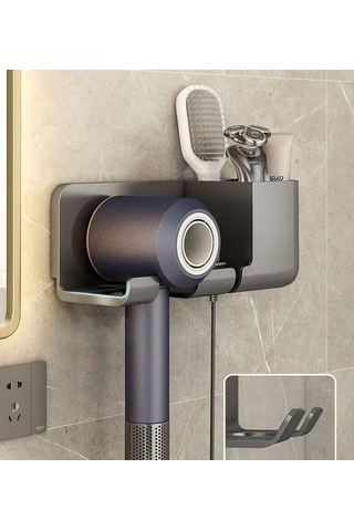 Wondernest Saç Kurutma Rafı, Duvara Monte Makinesi Lichen Kurutucu Siyah