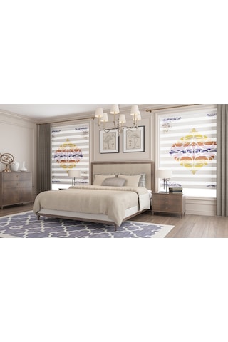 Damask Dijital Baskı Piliseli Zebra Stor Perde (400886897)