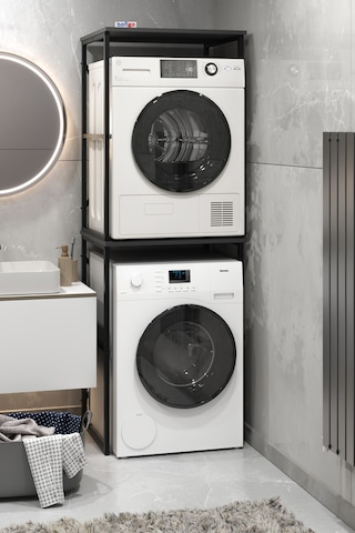 Çamaşır Makinesi Dolabı Kurutma Makinesi Dolabı Metal Banyo Dolabı Seda Antrasit Antrasit