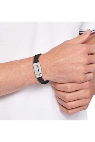 Tommy Hilfiger Thj2790517 Erkek Deri Bileklik Siyah