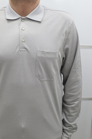 Santa Dmc Tekstil Erkek Düz Klasik Kesim Rahat Kalıp Polo Yakalı Tek Cep Kışlık Ince Sweat Gri