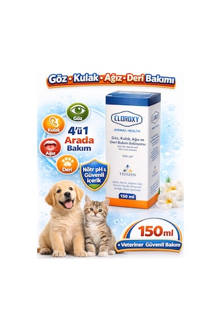 Cloroxy Kedi Köpek Göz Kulak Ağız Ve Deri Bakım Solüsyonu 150 Ml Antiseptik Bakım Solüsyonu
