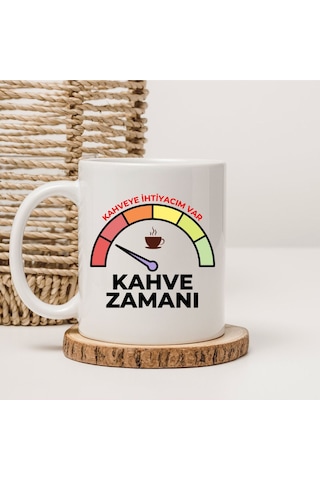 Kahve Zamanı Kupa Bardak Beyaz