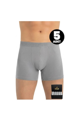 JUST INNER Öts Premium Erkek 5 Li Modal Boxer Modal Hediye Kutulu Ultra Yumuşak Modal Kumaş Esnek Kalıp Ve Kaliteli Esnek Ve Konfor Gri