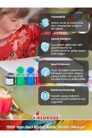 Red Rose Beyaz Parmak Boyası 120 ML Yıkanabilir