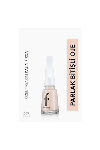 Flormar Sedefli Parlak Oje (PEMBE) - Nail Enamel - 305 Beige Latte - 8682536035835
