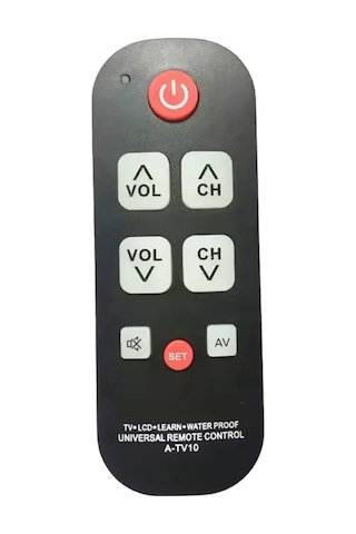 A-tv10 Yaşlılar İçin Tv Uzaktan Kumandası Evrensel Kontrol Cihazı Basit Su Geçirmez