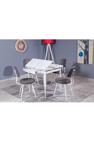 Kare Kartal Masa, Beyaz, 80x70 Diğer