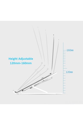 Yuntech01 Ergonomik Dizaynlı 6 Seviye Ayarı, Soğutma Fonksiyonu, 20kg Yük Taşıma Kabiliyeti Notebook Standı - Siyah Siyah