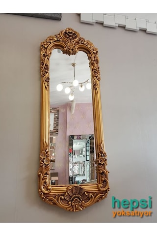 Klasik Model Altın Renk Varaklı Boy Aynası Altın