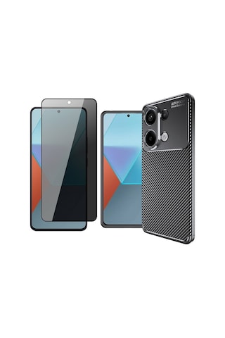 Vendas Xiaomi Redmi Note 13 Pro 4g Kılıf Zore Negro Silikon Kapak + Hayalet Ekran Koruyucu Siyah