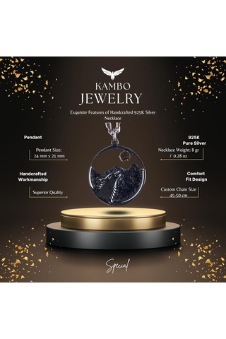 925 Ayar Gümüş Uluyan Kurt Kolye, Dağ Ve Ay Tasarımı, Hayvan Severler İçin Doğa İlhamlı Takı Gümüş