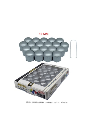 Bijon Kapağı Düz 19 Mm Gri 20 Li Set