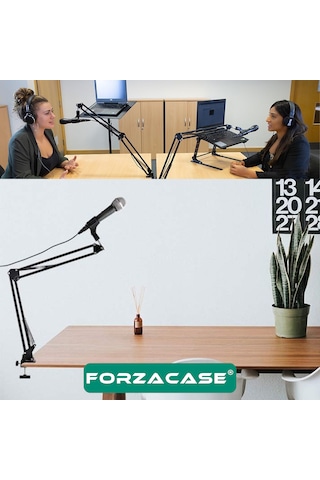 Forzacase Masaüstü 360 Derece Ayarlanabilir Akrobatik Mikrofon Tutucu Stand - Fc1154