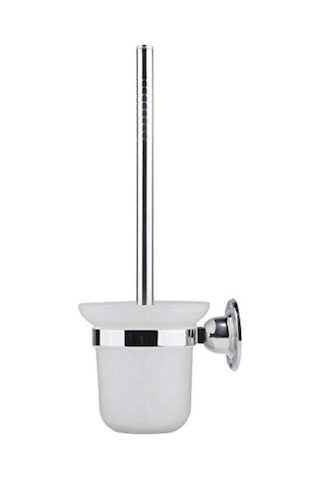 Teltree Duvar Takılı Paslanmaz Çelik Tuvalet Fırçası, Kaymaz Tutamaklı Beyaz Tutucu İle Verimli Banyo Temizliği Beyaz