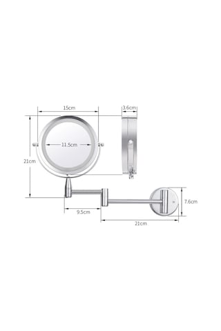 Cbtx Duvara Monte Çift Taraflı Led Işıklı Makyaj Aynası