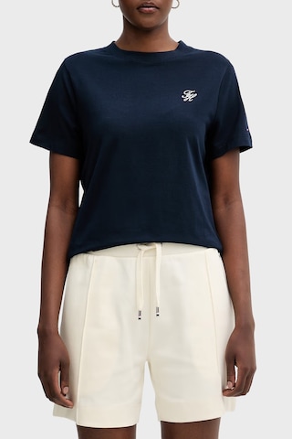 Tommy Hilfiger Logolu Regular Fit Bisiklet Yaka T Shirt Kadın T Shirt Ww0ww49941 C1g Lacivert