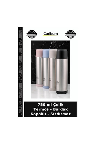 Özel Üretim Seyahat Kamp 750 Ml Çelik Termos - Bardak Kapaklı - Sızdırmaz Diğer