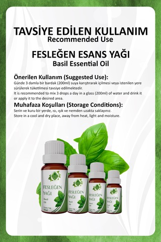 Fesleğen Yağı Basil Essential Oil 10 Ml.