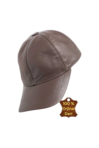 Unisex %100 Deri Arkadan Ayarlanabilir Baseball Kep Şapka Kahverengi