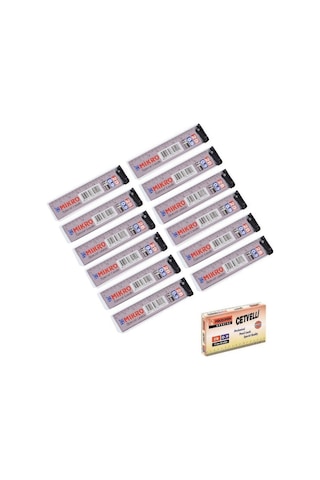 Min 0.9 MM Cetvelli Kalem Ucu 75 MM Mikro Uç 12 Adet