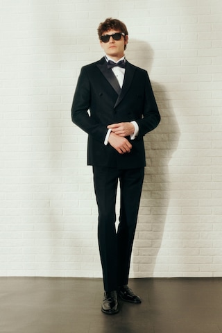 AC&Co / Altınyıldız Classics Erkek Lacı Keten Slim Fit Dar Kesim Kırlangıç Yaka Çift Fleto Cepli Kruvaze Smokin Takım Lacı