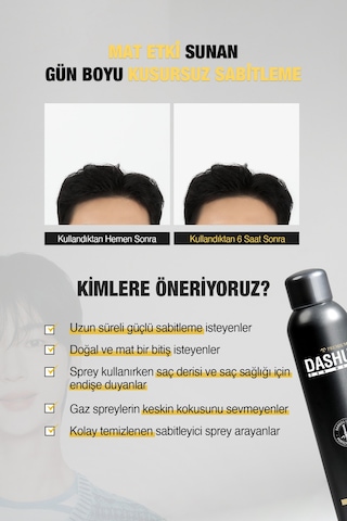 Bambu Özlü Mat Bitiş Ve Güçlü Tutuş Sunan Saç Sabitleyici Sprey Dashu For Men Bamboo Pin Spray 300ml