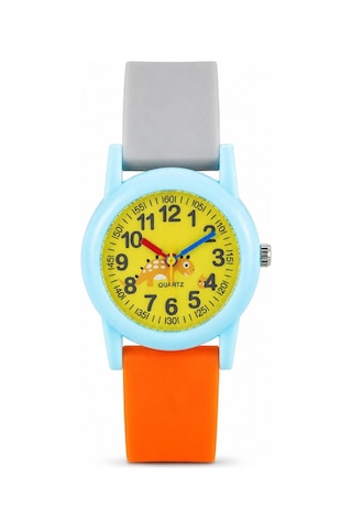 Dinozor Desenli Çocuk Kol Saati Unisex Analog Saati St-304411 Sarı