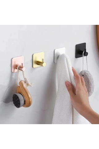 Yapışkanlı Metal Banyo Eşya Askılığı Al4619 2 Adet Gold