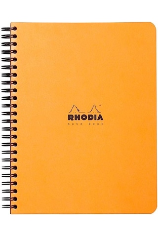 Rhodia Classic Yandan Spiralli A5+ Kareli Defter Turuncu Diğer