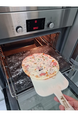 Doğal Bazalt Fırın Pişirme Taşı & Ahşap Fırın Küreği 30X40 + Kürek