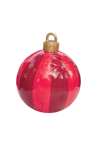 Hfambition Halka Desenli 60cm Çap 80cm Yükseklikli Noel Dekorasyonu Outdoor Hareketli Pvc Şeker Topu Oyuncak Çok Renkli