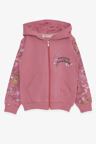 Kız Çocuk Hırka Çiçek Baskılı Gülkurusu (1-4 Yaş) Gülkurusu